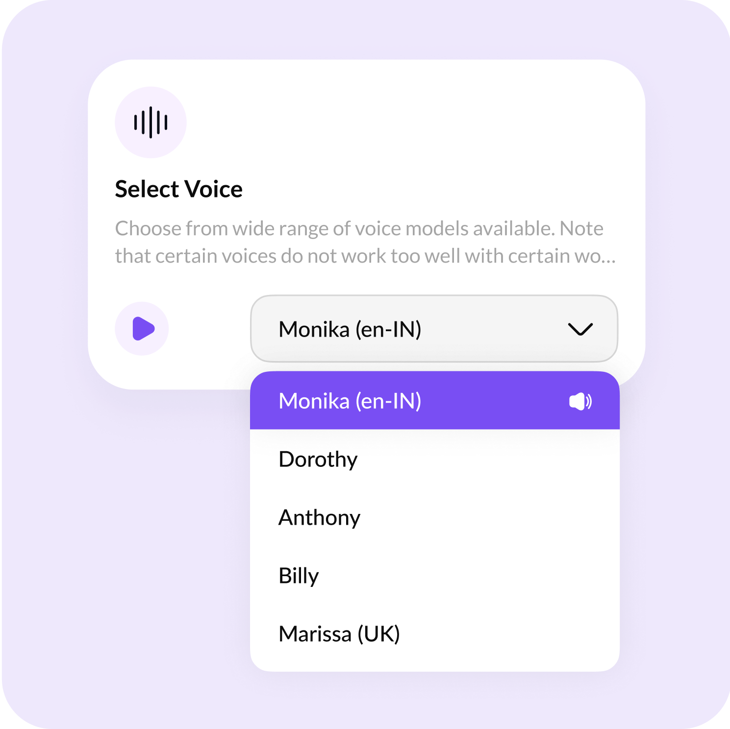 Customize voice persona and tone card