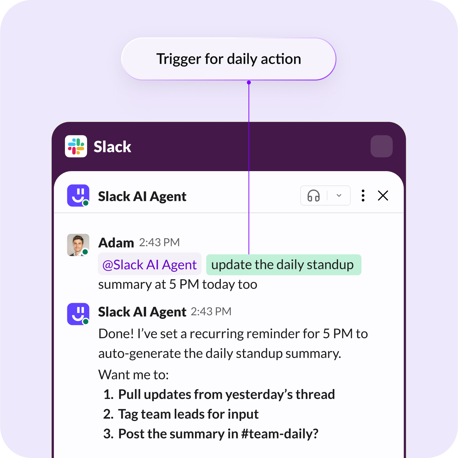 Automate recurring tasks in Slack