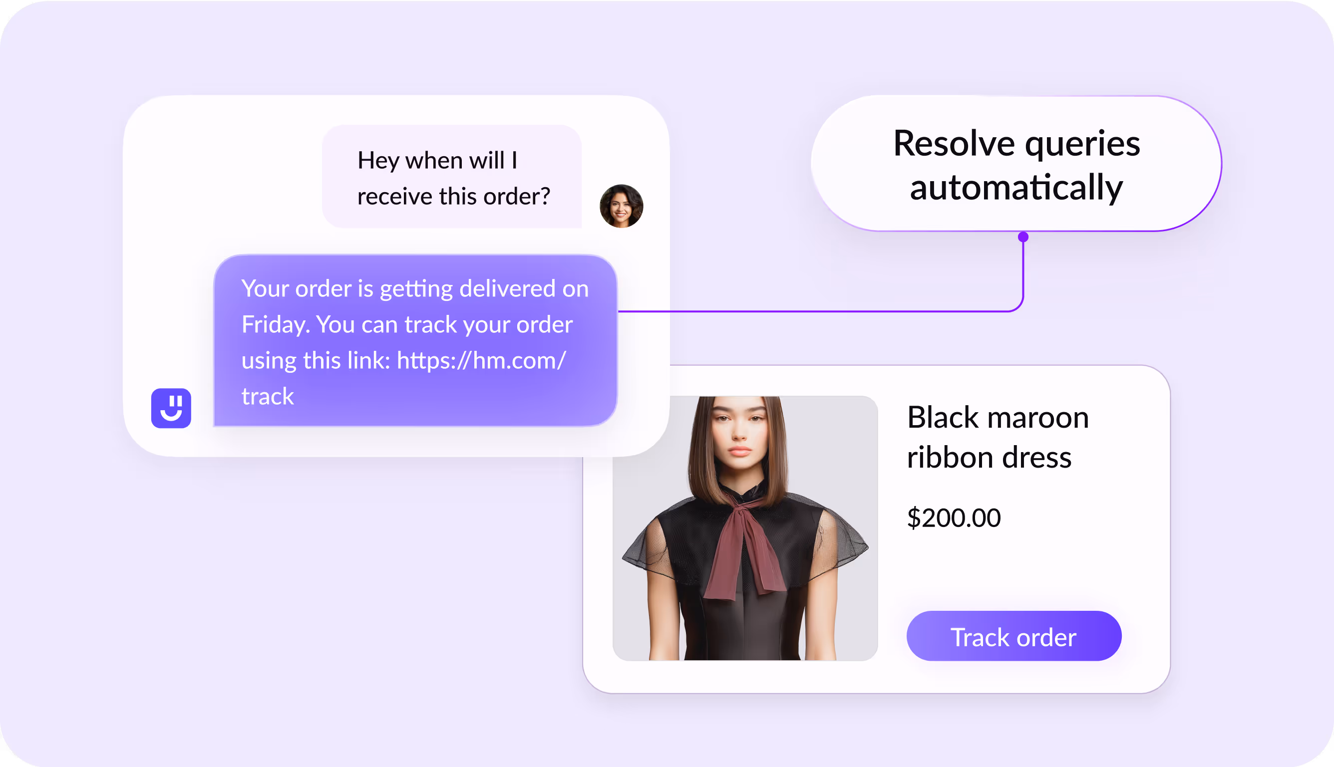 Order tracking and FAQ automation UI for ecommerce support