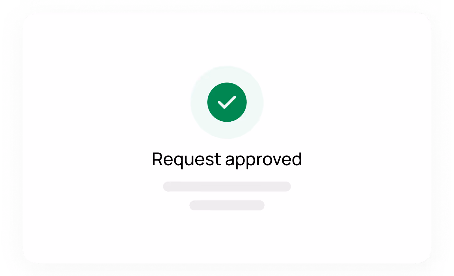 Approval confirmation card